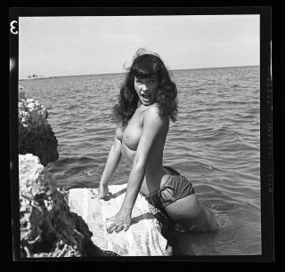 2.  Rare Bettie Page 1954 Camera Negative Photo Bunny Yeager Nude Pin Up