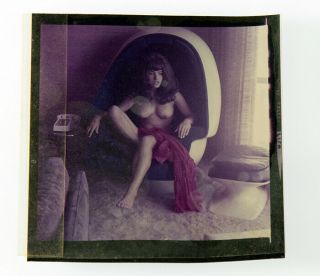 Bunny Yeager Color Transparency Photograph Mod Pretty Pin - up Egg Chair 2