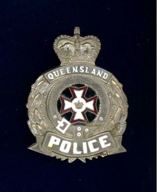 Obsolete - State Of Queensland,  Australia Police - Large Headdress Badge -