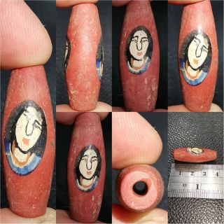 Roman Old Wonderful Unique Mosaic Glass Bead With Faces 31