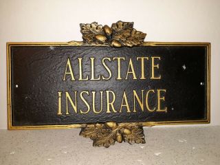 Metal Allstate Insurance Company Agent Office Advertising Sign 15 3/4 " X 10 "