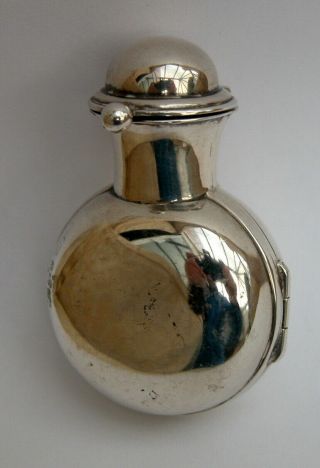 Antique Solid Silver Cased Perfume Smelling Salts Bottle Chatelaine 1913.