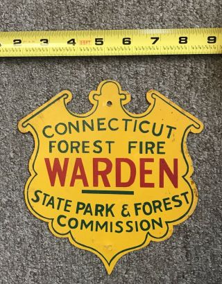 Vintage Connecticut State Forest Fire Warden Sign