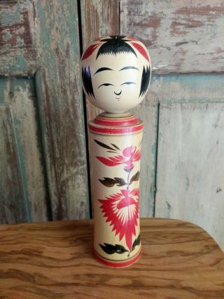 Vintage Japanese Kokeshi Doll Signed 8.  25 Inches