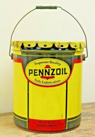 Vintage Pennzoil 5 Gallon Motor Oil Can Bucket