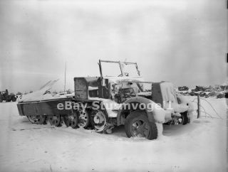 Wwii Photo Negative Captured German Sdkfz Tank Truck Wehrmacht 3