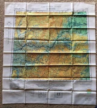 Wwii Silk Aaf Escape Map Harbin And Spassk - Dal 