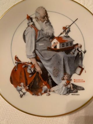 Norman Rockwell 1979 Gorham Christmas Plate Santas Helpers Vintage 2