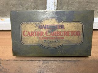Vintage Carter Carburetor Tool Box Repair Parts Old Gas Oil Auto 1930s Early