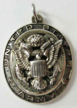 Wwii Us Army Officer Sweetheart Jewelry Eagle Sterling Silver Charm Pendant