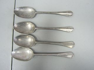 Set Of 4 Pewter Spoons Made In The Geddy Foundry At Colonial Williamsburg