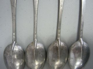 Set of 4 Pewter Spoons Made in the Geddy Foundry at Colonial Williamsburg 3