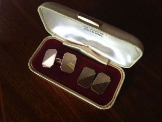 Vintage 1958 Henry Griffith & Sons 9ct Gold Turned Cufflinks