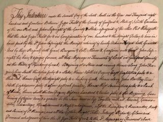 Antique 1814 North Carolina Land Deed For Guilford County 2