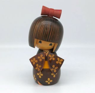 6.  1 Inch (15.  5cm) Japanese Vintage Wooden Sosaku Kokeshi Doll By " Tomio " /cutegirl