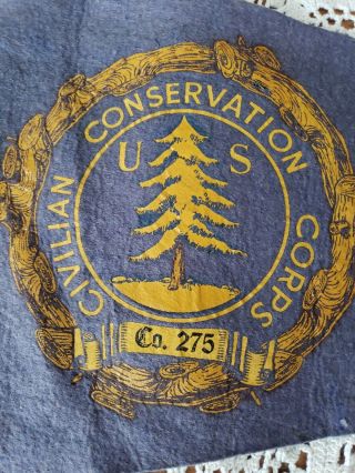 1930s Ccc Civilian Conservation Corps Pennant Flag Co 275 Tree Trunk Design