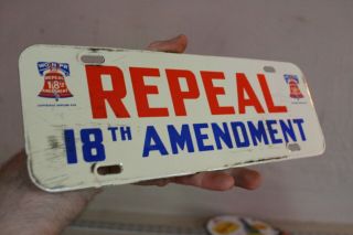 Wonpr Repeal 18th Amendment Prohibition Porcelain Plate Topper Metal Sign Beer