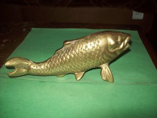 Vintage Brass Koi Fish Statue Figurine