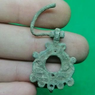 Ancient Celtic Druids Bronze Decorated Earring - 300/200 Bc - Rare