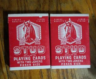 Vintage - 4 Decks Of Red Walgreens Stud Poker Playing Cards To Nr