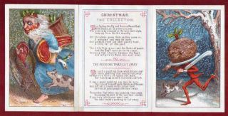 Victorian Goodall Alfred Crowquill Christmas Carols Folding Greeting Card
