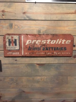 International Harvester Prestolite Tractor Battery Advertising Sign