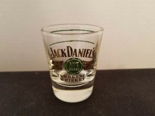 Jack Daniels Shot Glass Gold Black Old Time Sour Mash No.  7 Tennessee Whiskey