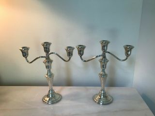 Reed And Barton Sterling Silver Convertible Candelabra Pair