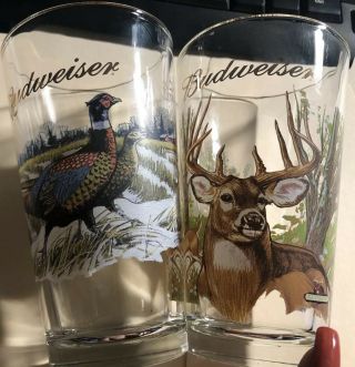 2 Glass Tumbler Highball Vintage Glassware Deer Buck Turkey Hunting $5