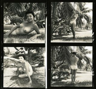 Bunny Yeager Estate 1950s Contact Sheet Photograph 12 Frames Pretty Exotic Model 2