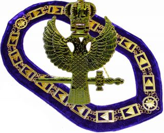 Masonic Collar,  Pendant 33rd Degree Scottish Rite Wings Up Dmr - 100gp,  Pen