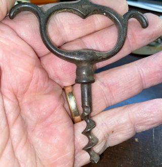 Antique Victorian Cast Iron Four Finger Corkscrew Bottle Opener