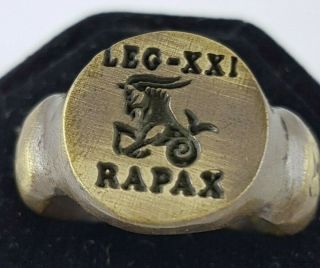 Ancient.  Legio Xxi Rapax Bronze Ring - Vintage - Antique Roman - Bronze - Rare