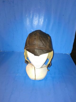 Vtg Ww 2 Leather Skull Flight Helmet Naf 1092 W - B - G Inc.  Sz.  7.  3/4