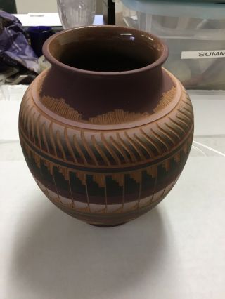 Large Navajo Native American Indian Art Pottery Bowl Williams 1998.