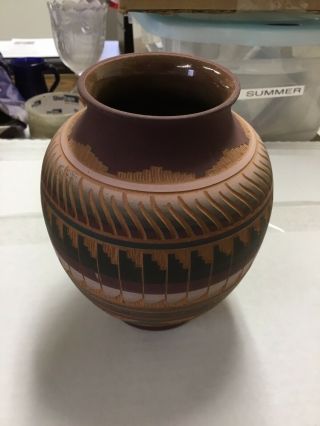 Large Navajo Native American Indian Art Pottery Bowl Williams 1998. 3