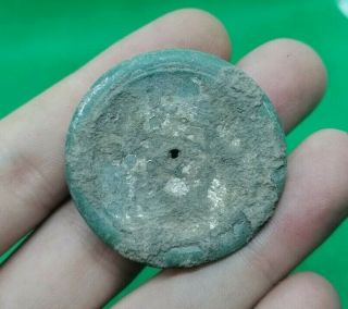 Ancient Celtic Druids Silvered Bronze Solar Disc Amulet Decoration - 300 Bc