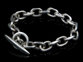 Randers Solvvarefabrik Sterling Silver Heavy Chain Link Bracelet.  Denmark