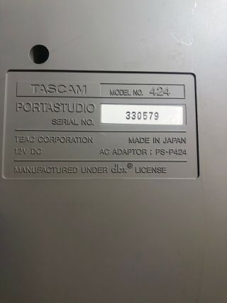 Tascam PortaStudio 424 MKI Vintage 4 - Track Cassette Recorder MK1 3