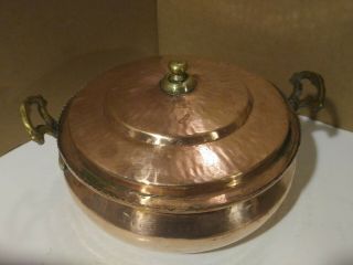 Vintage Copper And Brass Pot,  Hammered Metal,  Kitchen Decor,  Hanging Display