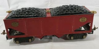 Lionel Standard Gauge Vintage Toy Hopper Car With Tin Coal Load Brass Trim