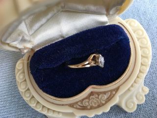 Vintage 14K Yellow Gold ENGAGEMENT RING w/ Marquise Diamond Sz 4.  5 3