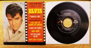 Rare Near Black Strip Cover Elvis Presley " Tickle Me " Epa - 4383 Tight Seams