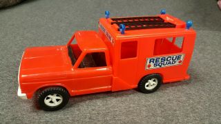Vintage 70s - 80s Plastic Rescue Squad Fire Truck Gay Toys 760 Made In Usa Vgc