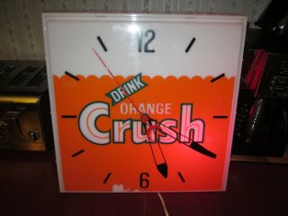 Orange Crush lighted clock advertising soda 2