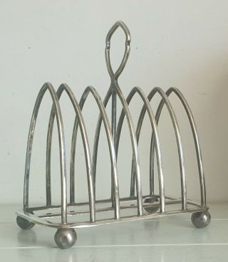 Antique Victorian Sterling Silver 6 Slice Toast Rack 1898