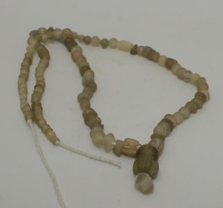 Ancient Roman Gold Colour Glass Bead Necklace - Circa 2nd Century Ad - 0143