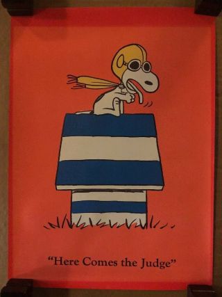 Vintage Blacklight Poster Here Come The Judge 1960s Pin - Up Peanuts