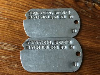 Wwii Us Army Hebrew Jewish Notched Dog Tags On Chain