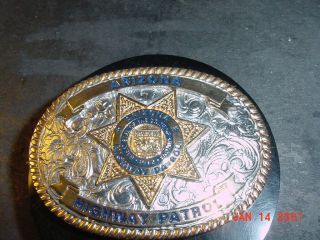 Vintage Obsolete Arizona State Highway Patrol Badge Belt Buckle
